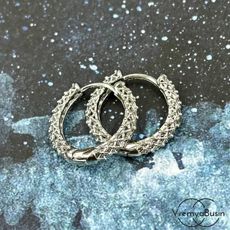 Швензы конго, 20 мм, из латуни с родиевым покрытием (1 пара)