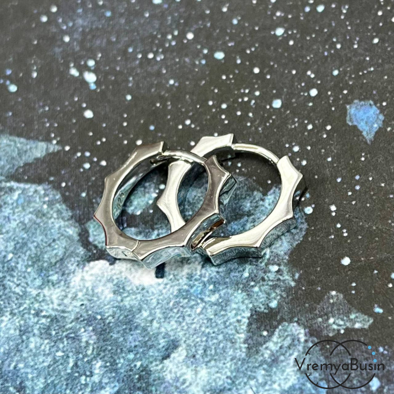 Швензы конго, 18 мм, из латуни с родиевым покрытием (1 пара)