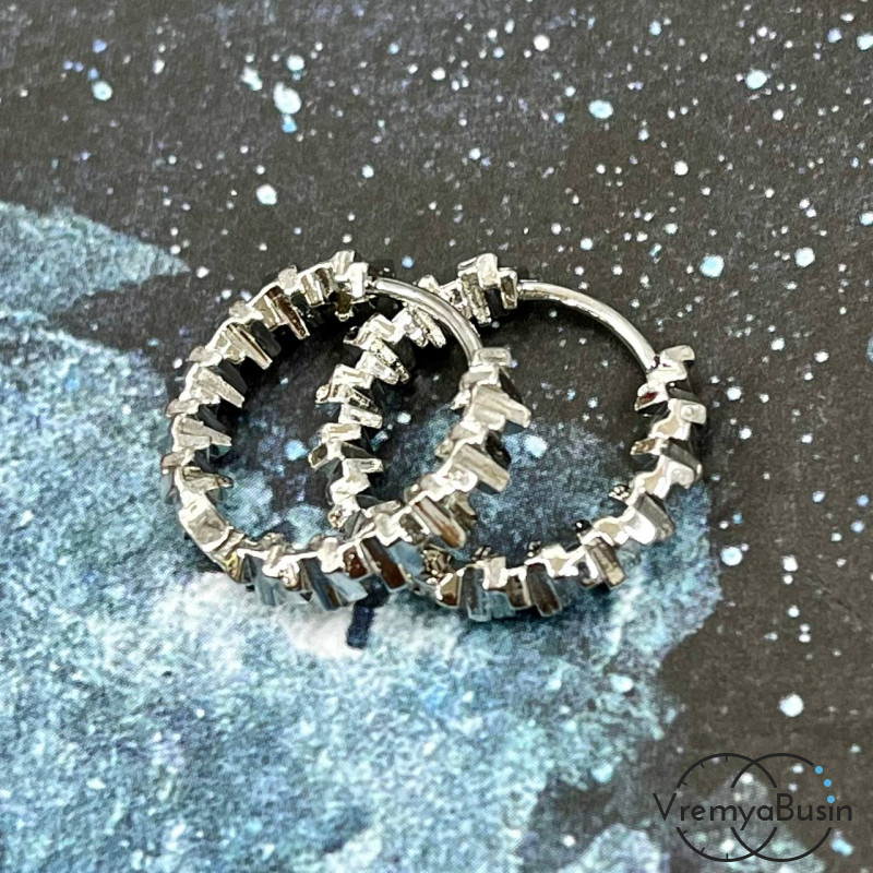 Швензы конго, 20 мм, из латуни с родиевым покрытием (1 пара)