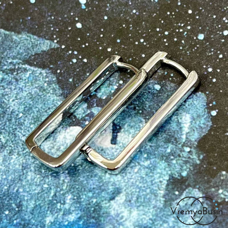 Швензы конго, 10х25 мм, из латуни с родиевым покрытием (1 пара)