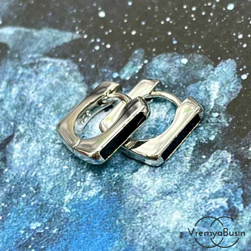 Швензы конго с эмалью, 14 мм, из латуни с родиевым покрытием (1 пара)