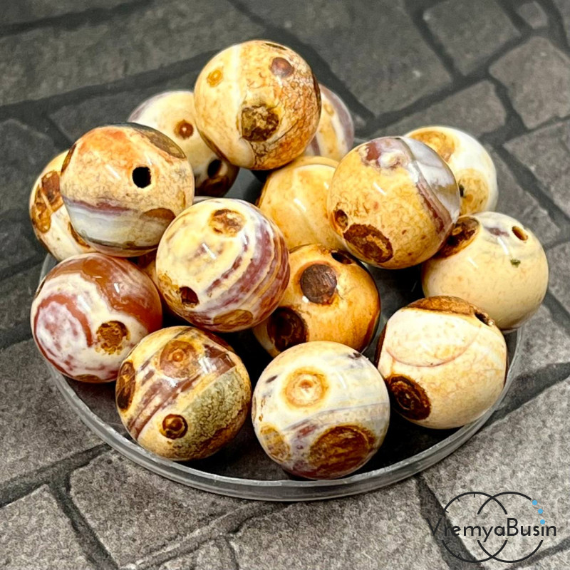 Черепаховый агат, шарик гладкий 12 мм (1 шт.)