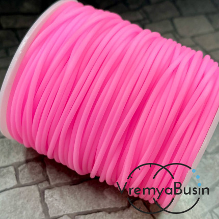 Шнур резиновый полый, 2х0.5 мм, цв. розовый светлый  (1 м.)