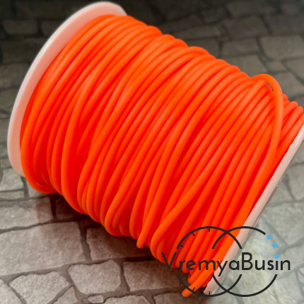 Шнур резиновый полый, 2х0.5 мм, цв. оранжевый (1 м.)