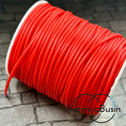 Шнур резиновый полый, 2х0.5 мм, цв. красный (1 м.)