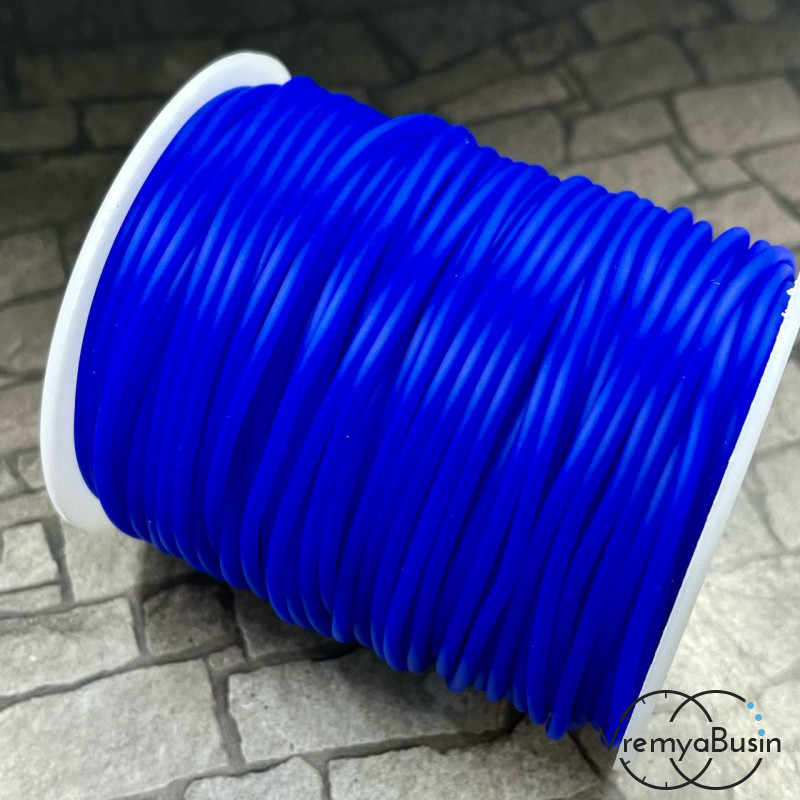 Шнур резиновый полый, 2х0.5 мм, цв. синий (1 м.)