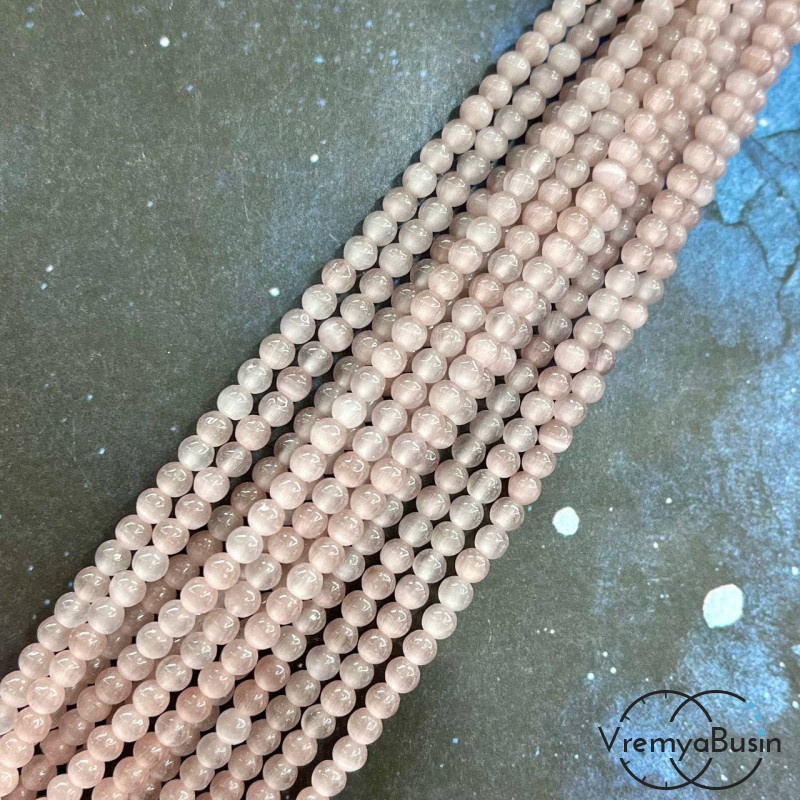 Кошачий глаз имит., шарик гладкий 4 мм (нить, ок. 90 шт.)