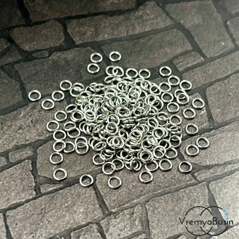 Колечки соединительные из нержавеющей стали,  4х0.7 мм (упак.  ок. 100 шт.)