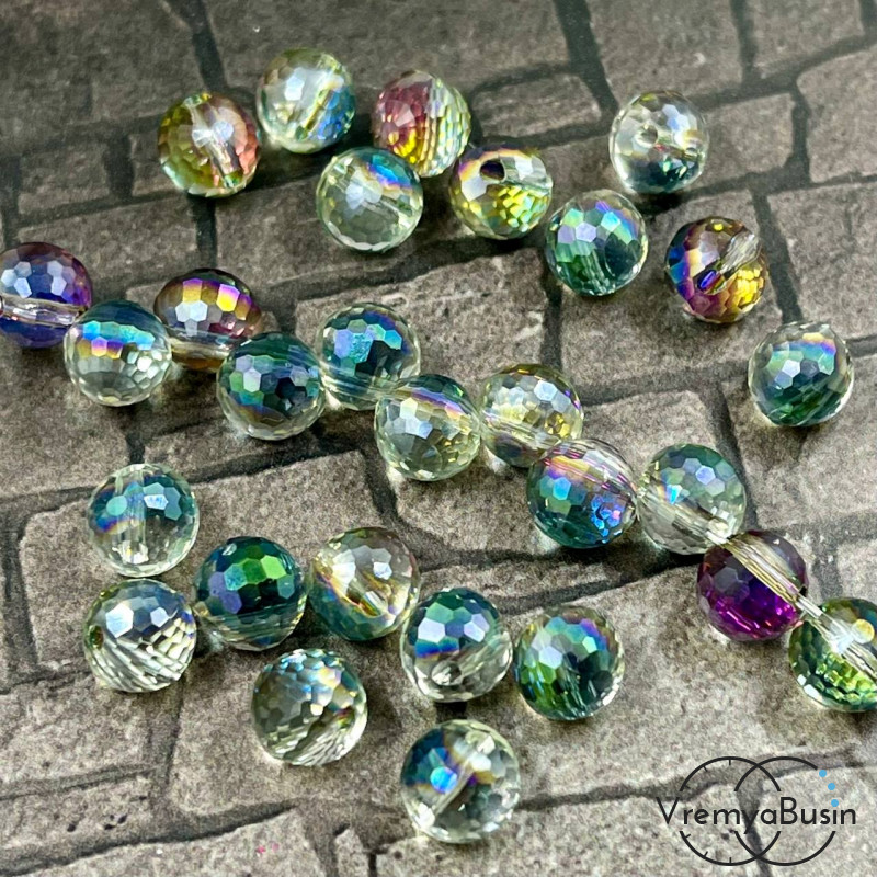 Шарики из стекла с микроогранкой, 8 мм (1 шт.)