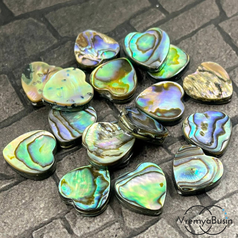 Гелиотис перламутровый натур., сердце 12 мм (1 шт.)