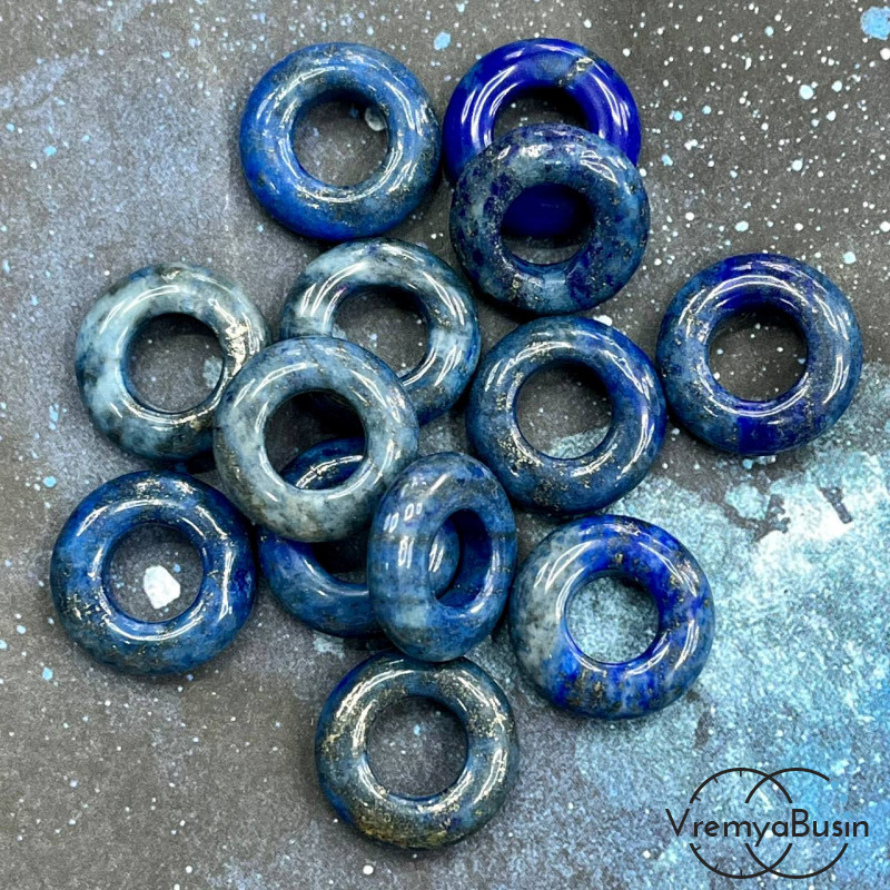 Лазурит. Кулон из камня пончик, бублик 20 мм (1 шт.)