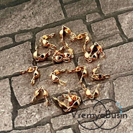 Каллоты, зажимы с петлей, 3.5х7 мм, латунь с hjpjdjq позолотой  (упак. 10 шт.)