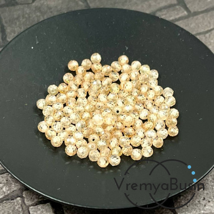 Фианит, шарик 3 мм с микроогранкой (упак.  20 шт.)