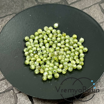 Фианит, шарик 3 мм с микроогранкой (упак.  20 шт.)