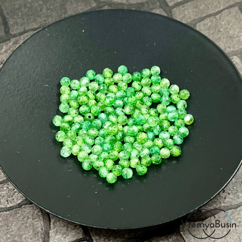 Фианит, шарик 3 мм с микроогранкой (упак.  20 шт.)