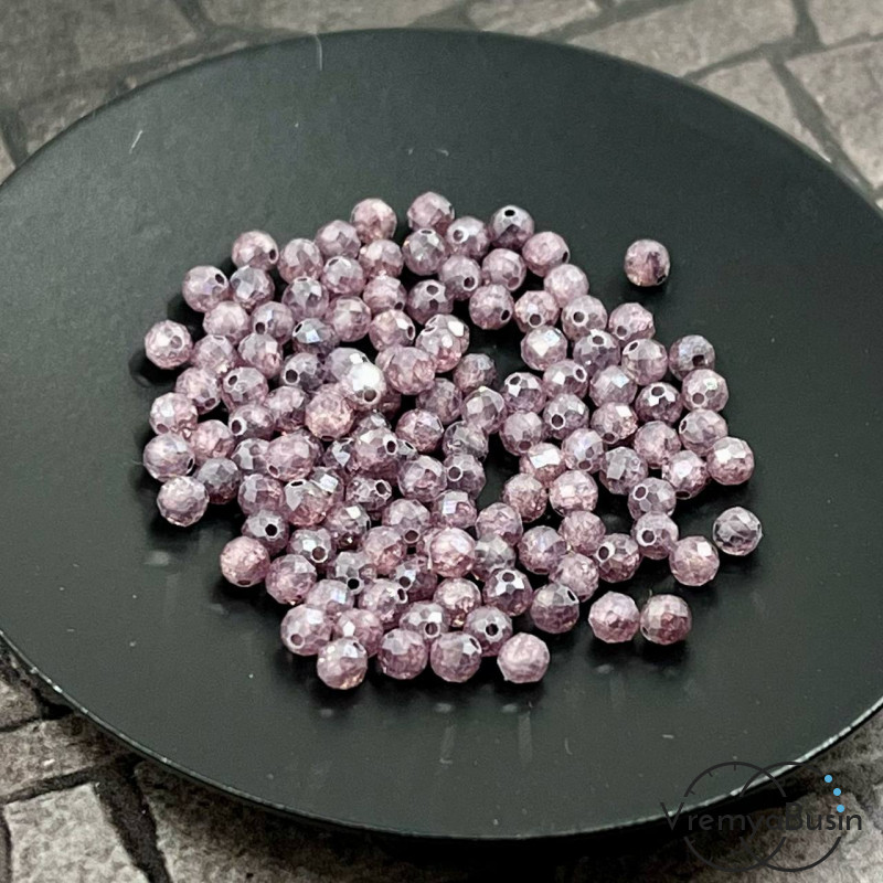 Фианит, шарик 3 мм с микроогранкой (упак.  20 шт.)