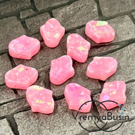 Бусины из смолы , ладонь 12х9х5 мм, цв.  розовый (1 шт.)