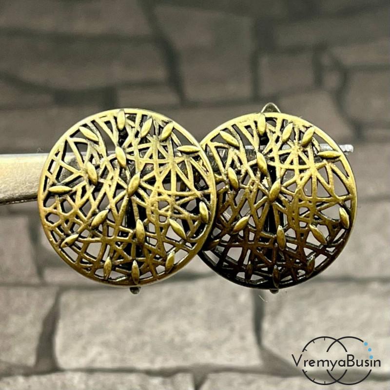 Швензы с английским замком, диам. ок. 17 мм, латунь с покрытием под бронзу (1 пара)