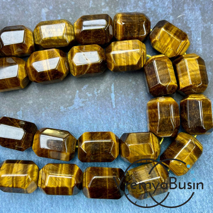Тигровый глаз,    крупные овальные граненые бусины, ок. 20х15 мм  (1/2 нити, ок. 8 шт.)