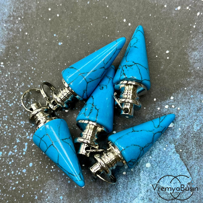 Бирюза имит. Кулон из камня "Маятник", ок. 12х35 мм (1 шт.)