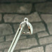 Держатель кулона с эмалью и фианитом, цв. белый, 9х11 мм, латунь с родиевым покрытием (1 шт.)