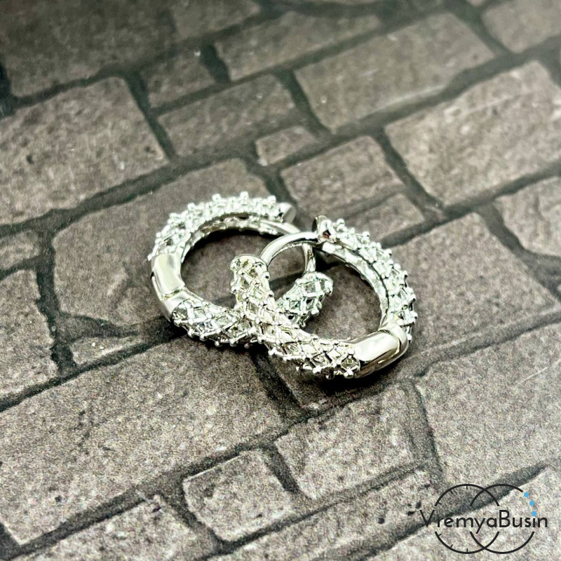 Швензы конго, 18х3 мм,  из латуни с родиевым покрытием (1 пара)