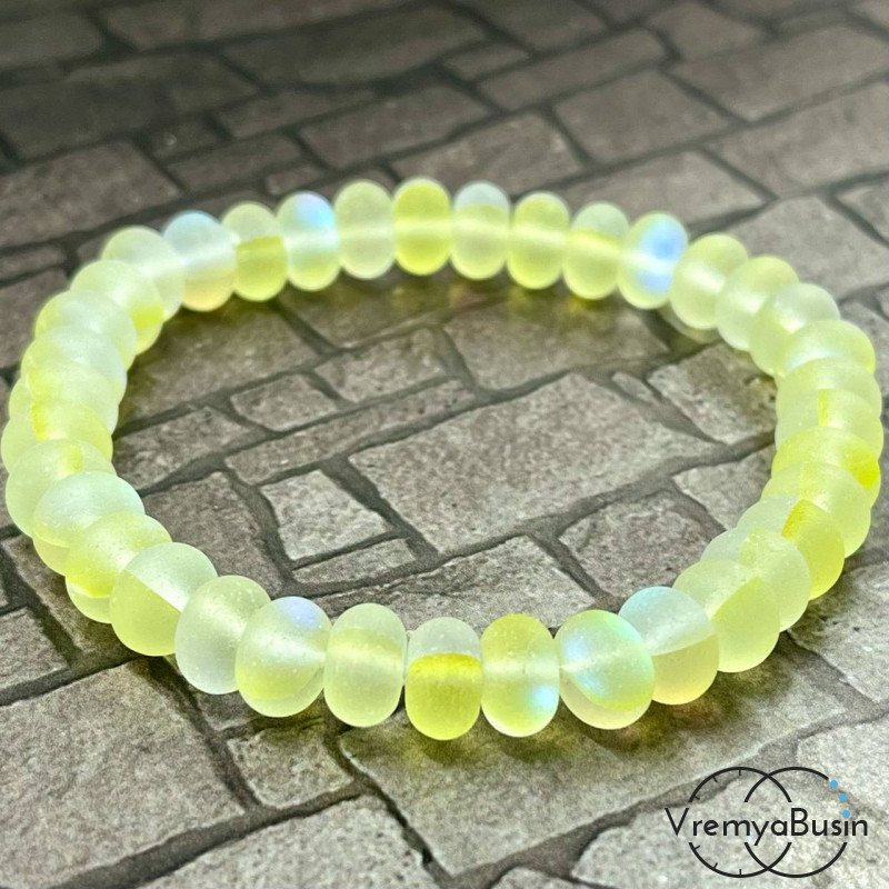 Опал синтетический матовый, рондель гладкий ок. 5х8 мм (1/2 нити, ок. 35 шт.)