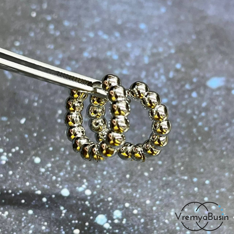 Швензы конго, 18 мм,  из латуни с родиевым покрытием (1 пара)