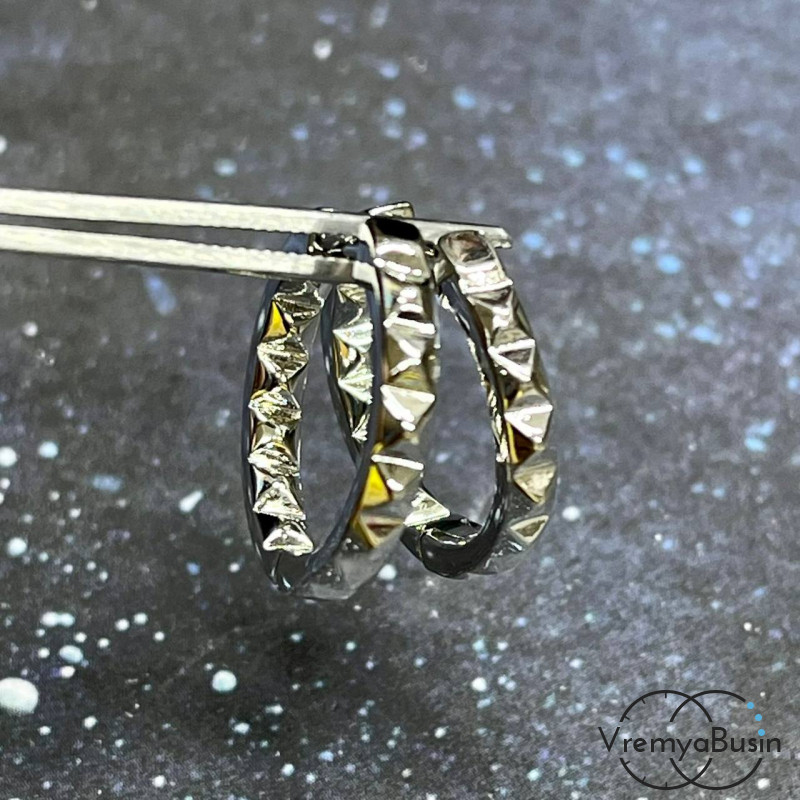 Швензы конго, 18 мм,  из латуни с родиевым покрытием (1 пара)