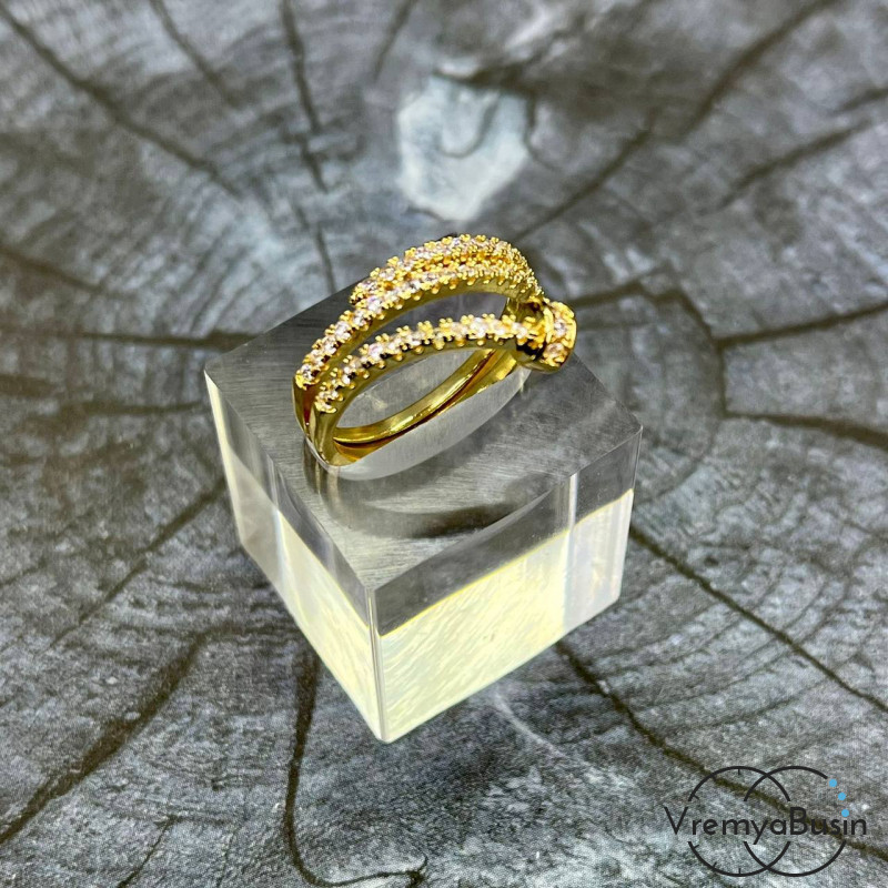 Кольцо "гвоздик" из латуни с позолотой (1 шт.)