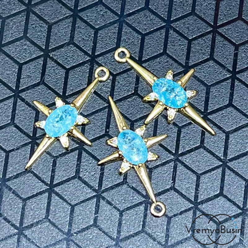 Коннектор "Звезда", 22х12 мм,  латунь с позолотой (упак. 2 шт.)