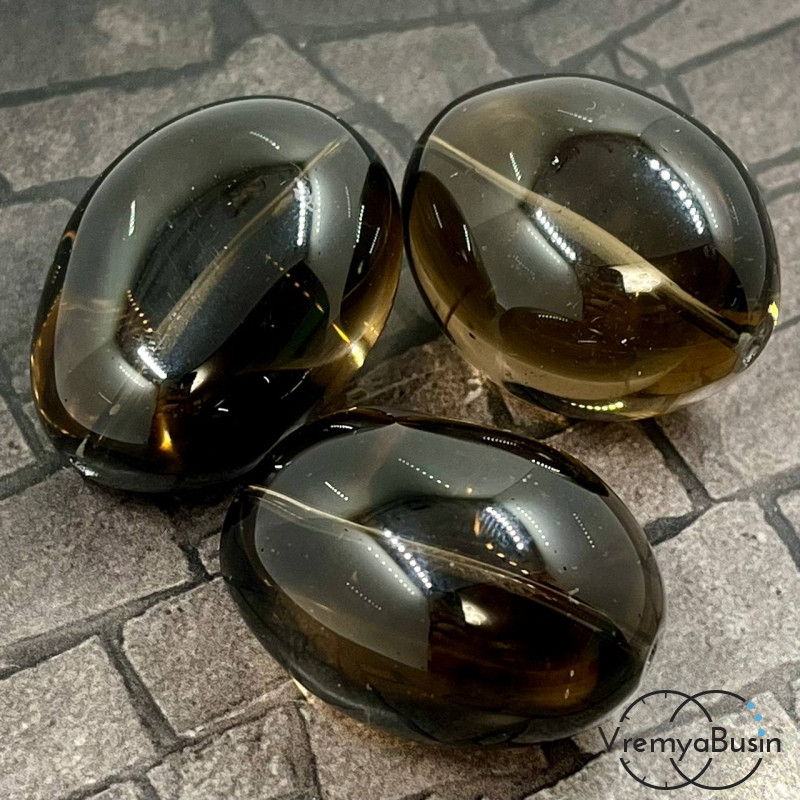 Раухтопаз, дымчатый кварц, галтовка овальная ок. 25х35 мм (1 шт.)