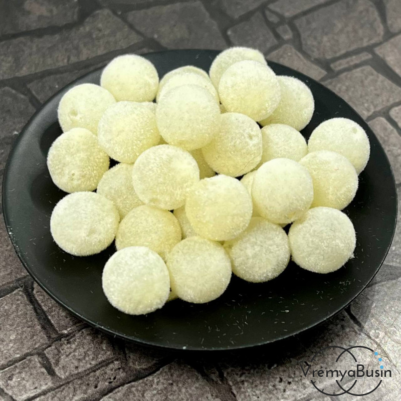 Бусина акриловая с бархатной поверхностью, 10 мм, цв. айвори (1 шт.)