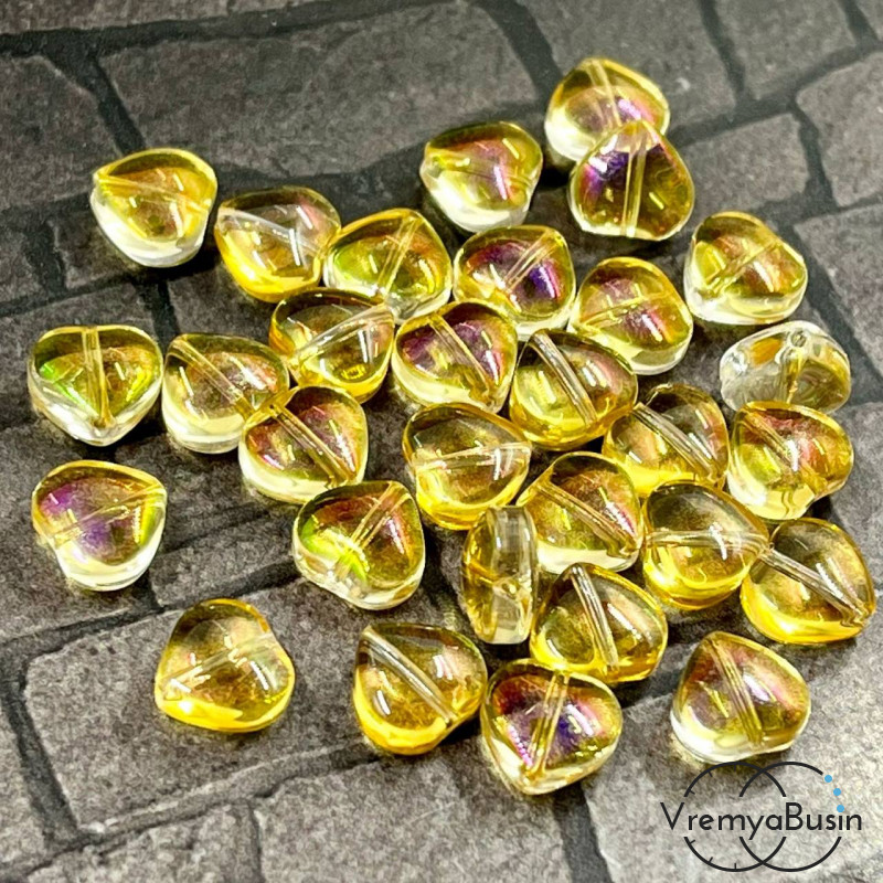 Бусины из гладкого стекла, сердце 8 мм  (1 шт.)