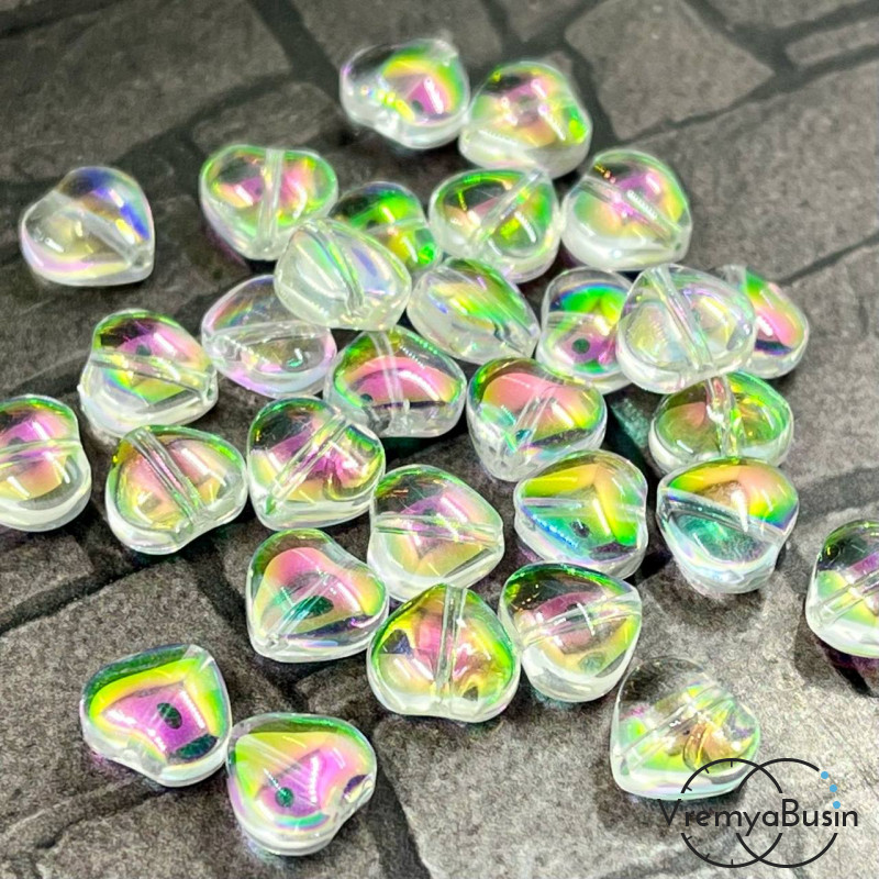 Бусины из гладкого стекла, сердце 8 мм  (1 шт.)