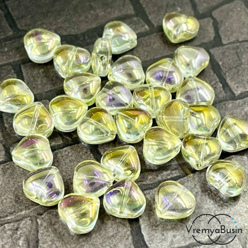 Бусины из гладкого стекла, сердце 8 мм  (1 шт.)