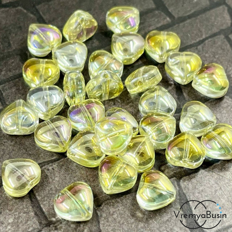 Бусины из гладкого стекла, сердце 8 мм  (1 шт.)