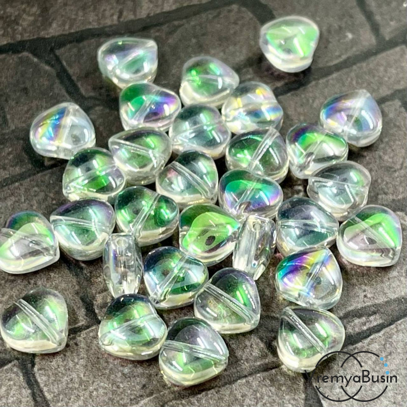 Бусины из гладкого стекла, сердце 8 мм  (1 шт.)