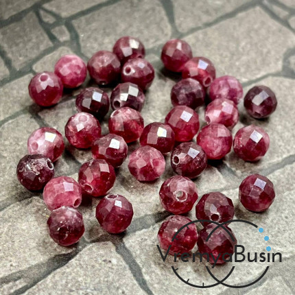 Гранат. Бусины шарики 6 мм с ювелирной огранкой (1 шт.)