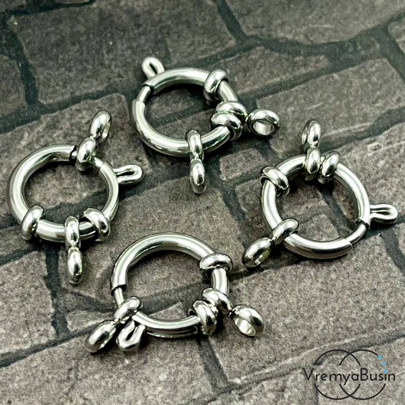 Карабин круглый из нержавеющей стали,  14    мм (1 шт.)