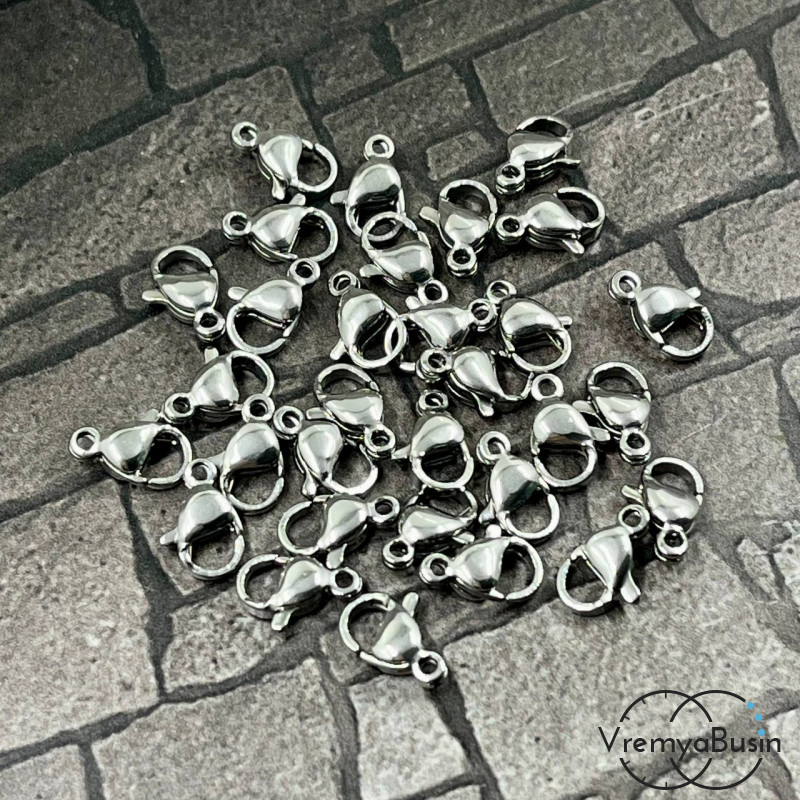 Карабин из нержавеющей стали,    10х5  мм (1 шт.)