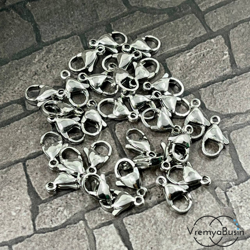 Карабин из нержавеющей стали,    12х7  мм (1 шт.)