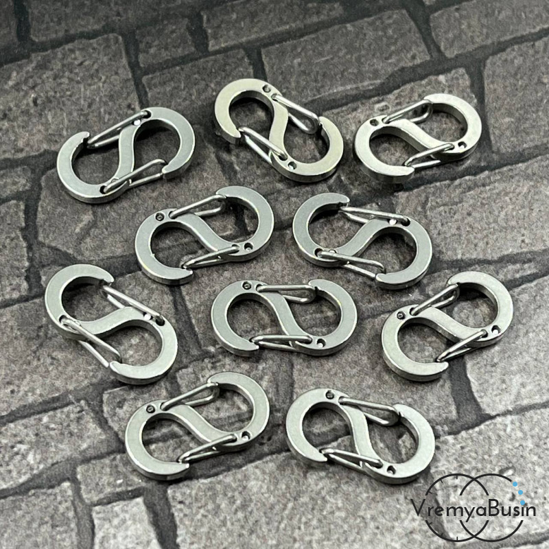 Карабин-крючок из нержавеющей стали, двойной, 9х16  мм (1 шт.)
