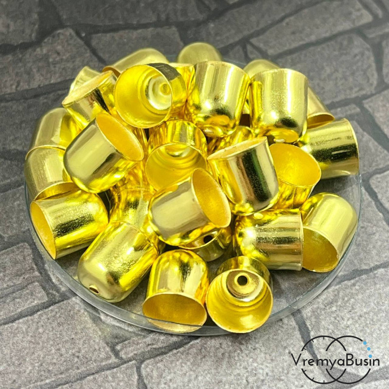 Концевики металлические, 10х11 мм, цв. золото  (упак. 10 шт.)