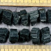 Чёрный турмалин - шерл, бусины крупные сколы, ок. 12х18 мм (1 шт.)