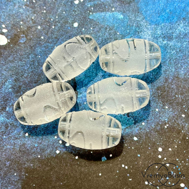 Резная бусина Дзи из кварца «Сосуд изобилия», 20х12 мм (1 шт.)