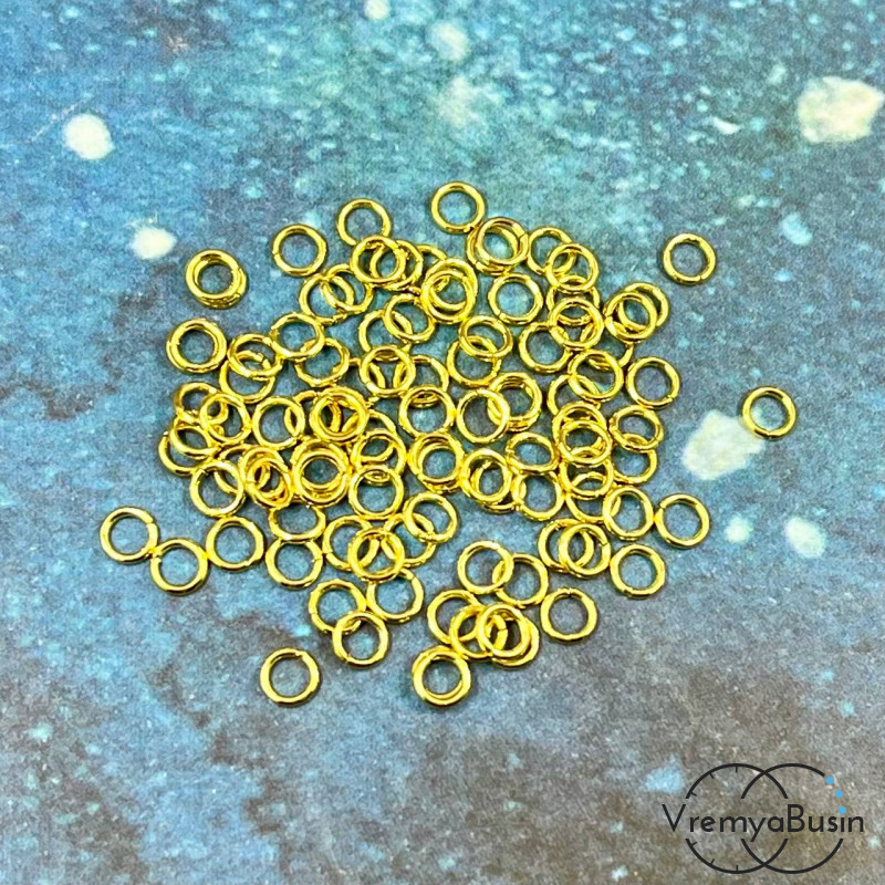 Колечки соединительные из нержавеющей стали,  4х0.7 мм, цв. золото (упак.  ок. 50 шт.)