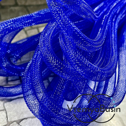 Полый шнур из нейлоновой сетки, 8 мм, цв. синий (1 м.)