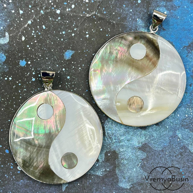 Кулон  перламутра "Инь Янь", диам. 45 мм, в асс. (1 шт.)