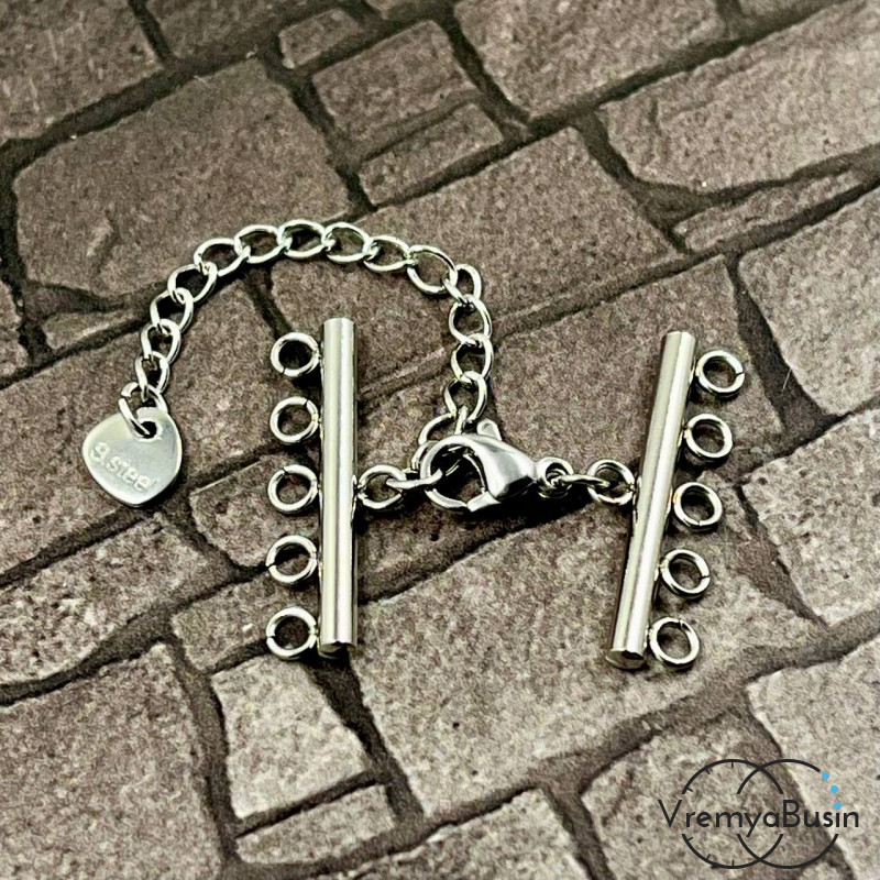 Карабин с коннекторами на 5 нитей, размер конн. 25 мм, нержавеющая сталь (1 шт.)